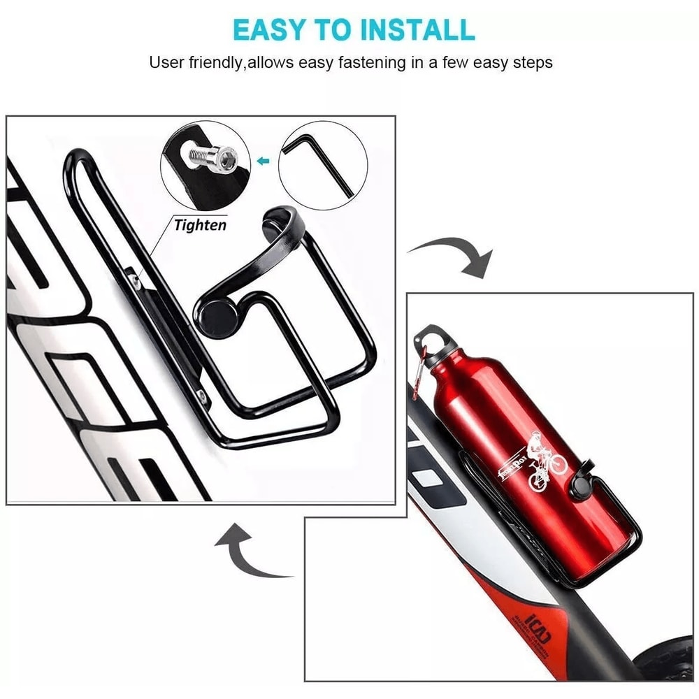 2 Packs Bike Water Bottle Cages Lightweight Aluminum Alloy Bicycle Bottle Holder For Road Mountain 0