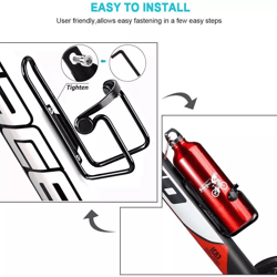 2 packs bike water bottle cages lightweight aluminum alloy bicycle bottle holder for road, mountain & hybrid bikes