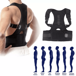 posture corrector support belt, magnetic back brace for men & women shoulder alignment