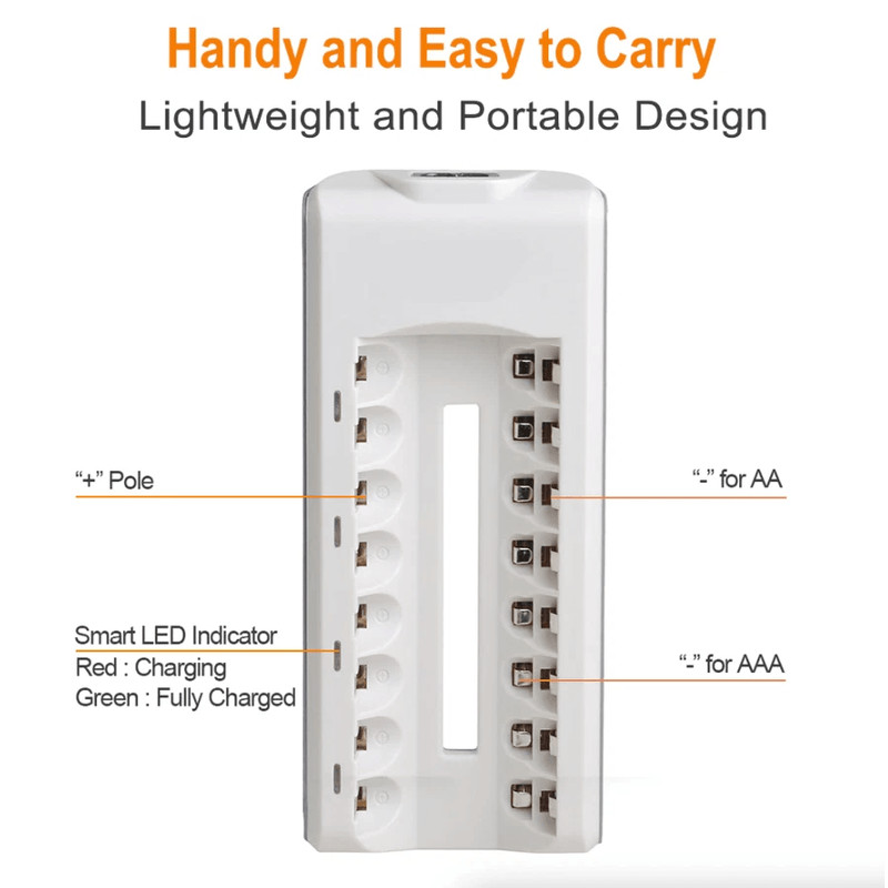 Battery Charger Rechargeable Batteries Fast Smart Charging 2