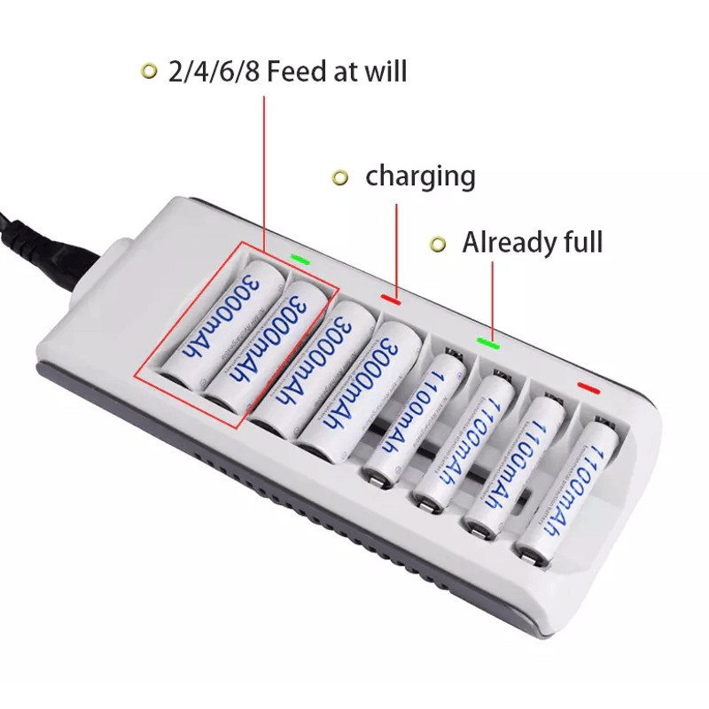 Battery Charger Rechargeable Batteries Fast Smart Charging 4