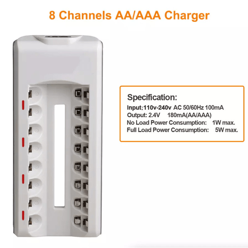 Battery Charger Rechargeable Batteries Fast Smart Charging 5