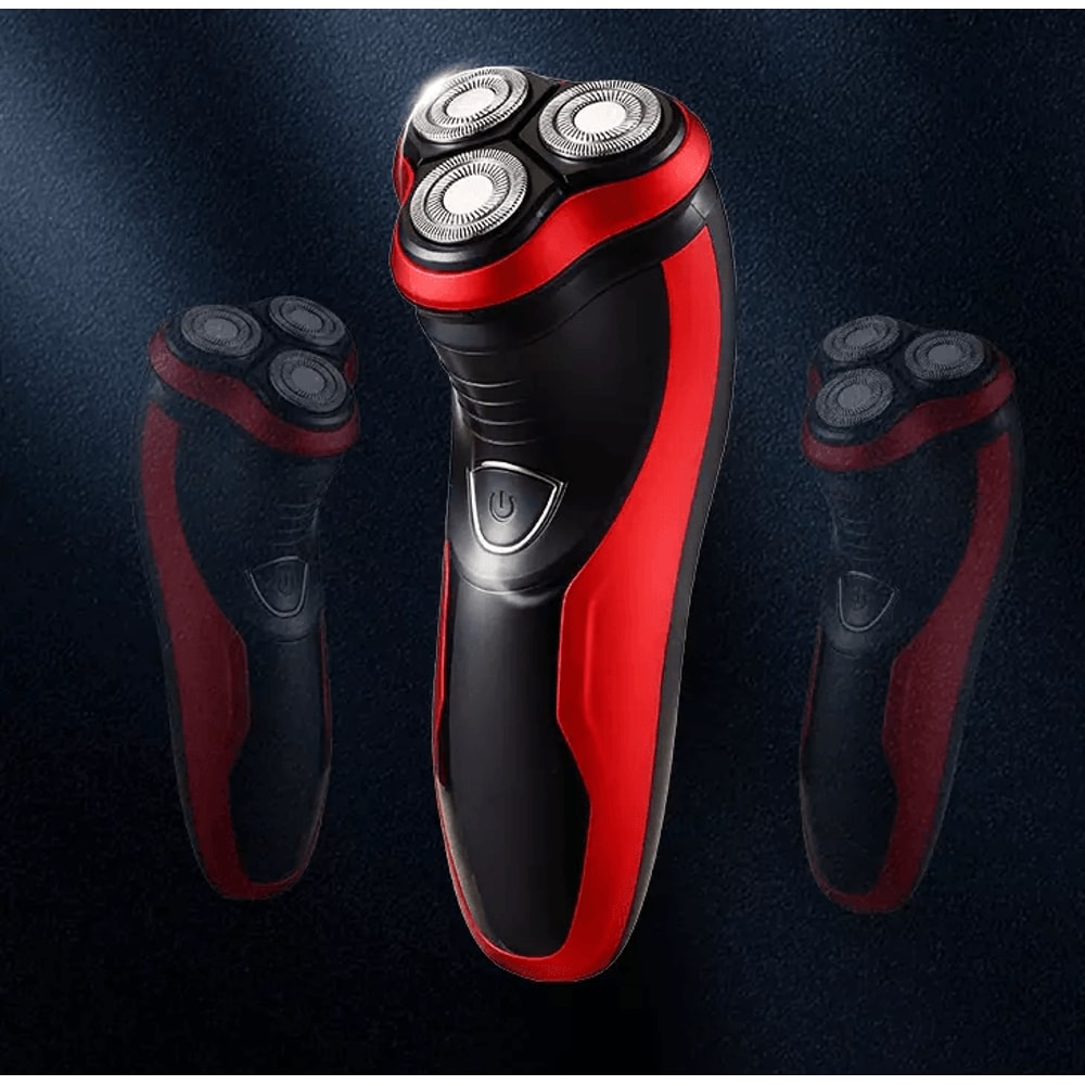 Cordless Mens Razor Rotary Waterproof Electric Shaver Wet Dry Grooming Tool With PopUp Trimmer And 1