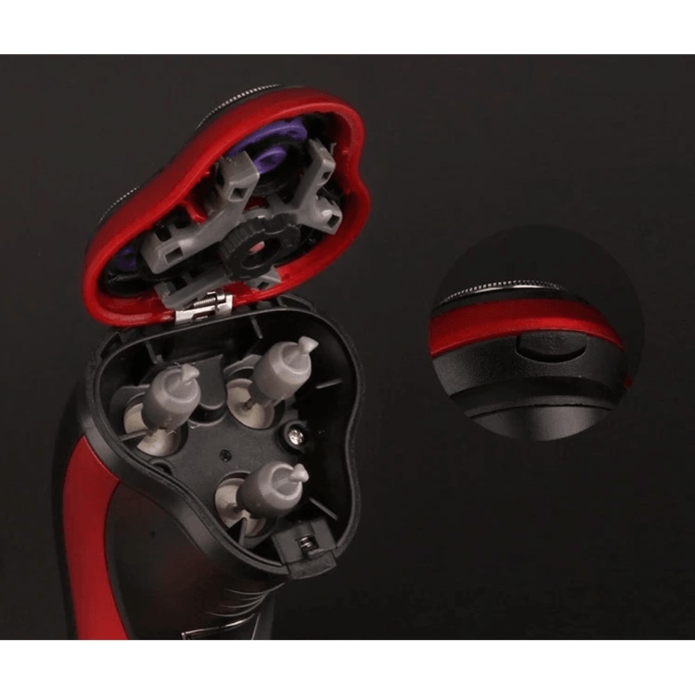 Cordless Mens Razor Rotary Waterproof Electric Shaver Wet Dry Grooming Tool With PopUp Trimmer And 9