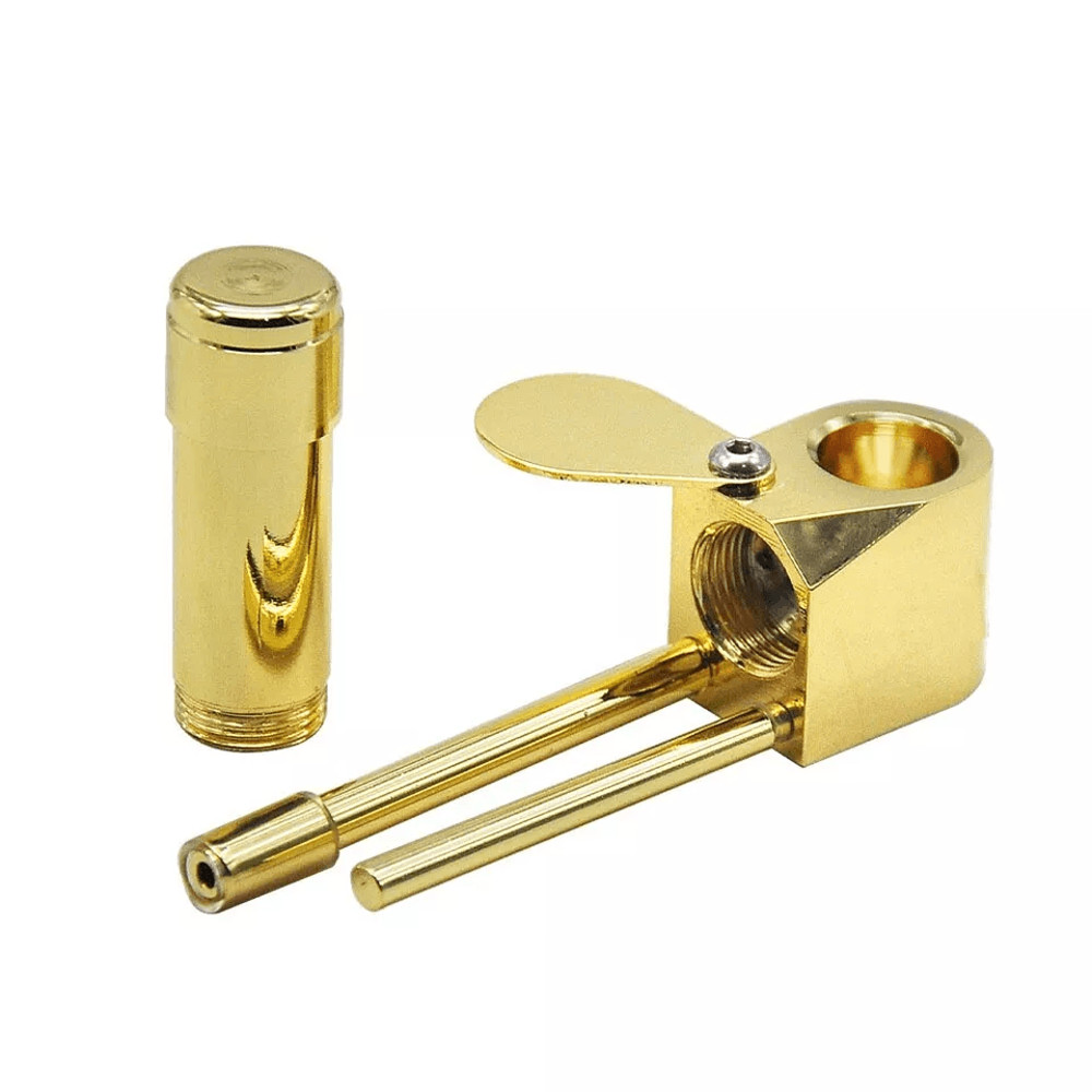 Brass Tobacco Smoking Pipe Stash Storage Cylinder Chamber Metal Pipe W Lid Bowl Durable Compact Poc 9