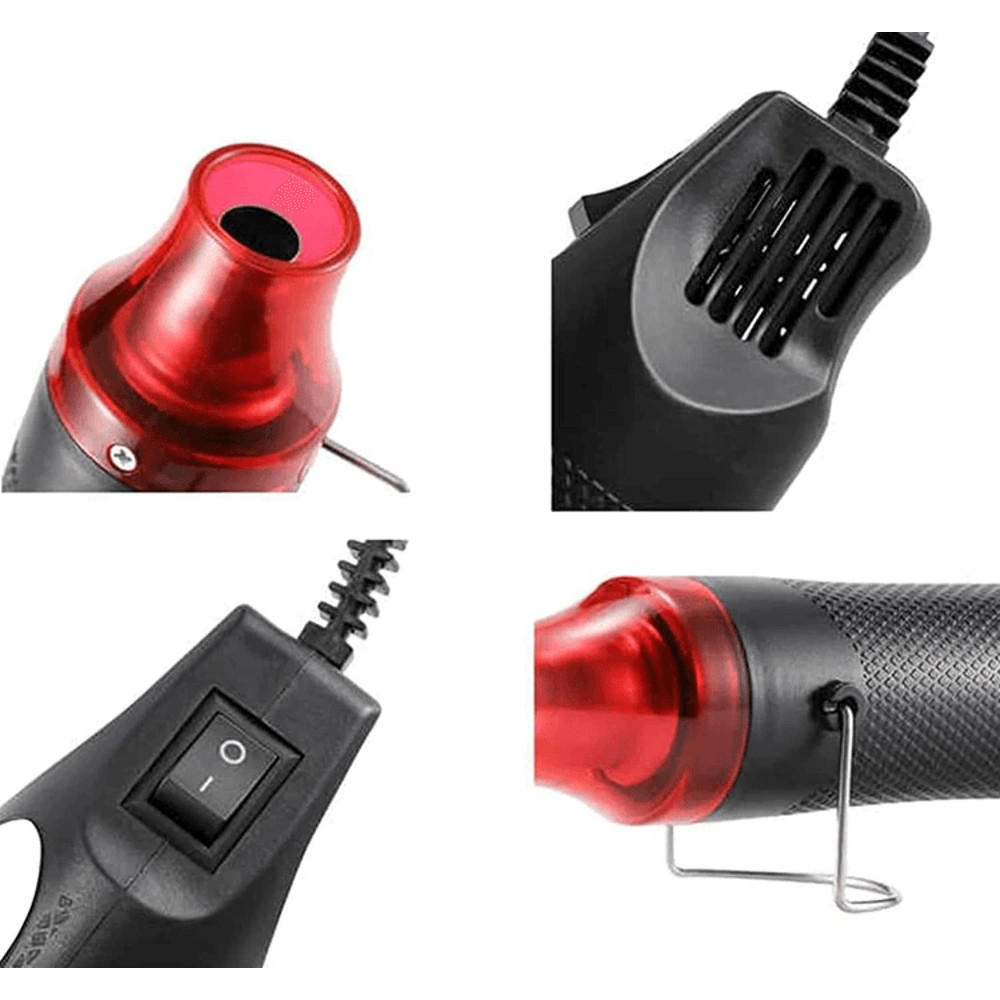 Hot Air Mini Heat Gun For DIY Crafts Electric Embossing Tool With Nozzles For Paint Drying Resin Cl 8