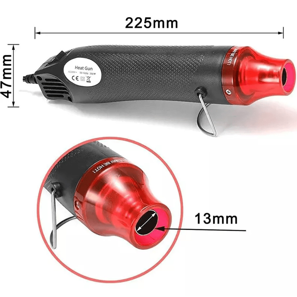 Hot Air Mini Heat Gun For DIY Crafts Electric Embossing Tool With Nozzles For Paint Drying Resin Cl 12