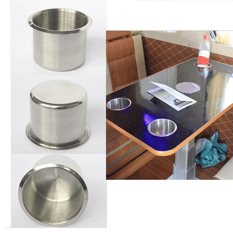 Heavy Duty Universal Stainless Steel Cup Holders For Car Marine Boat Truck RV Camper Secure Drink H 5