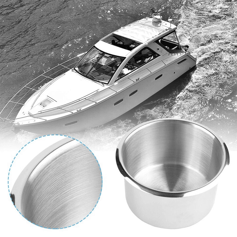Heavy Duty Universal Stainless Steel Cup Holders For Car Marine Boat Truck RV Camper Secure Drink H 6
