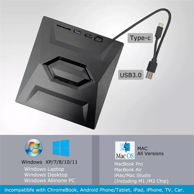 External CD DVD Drive USB Writer Burner Player For PC Laptop Windows Mac Portable Optical Drive Wit 13