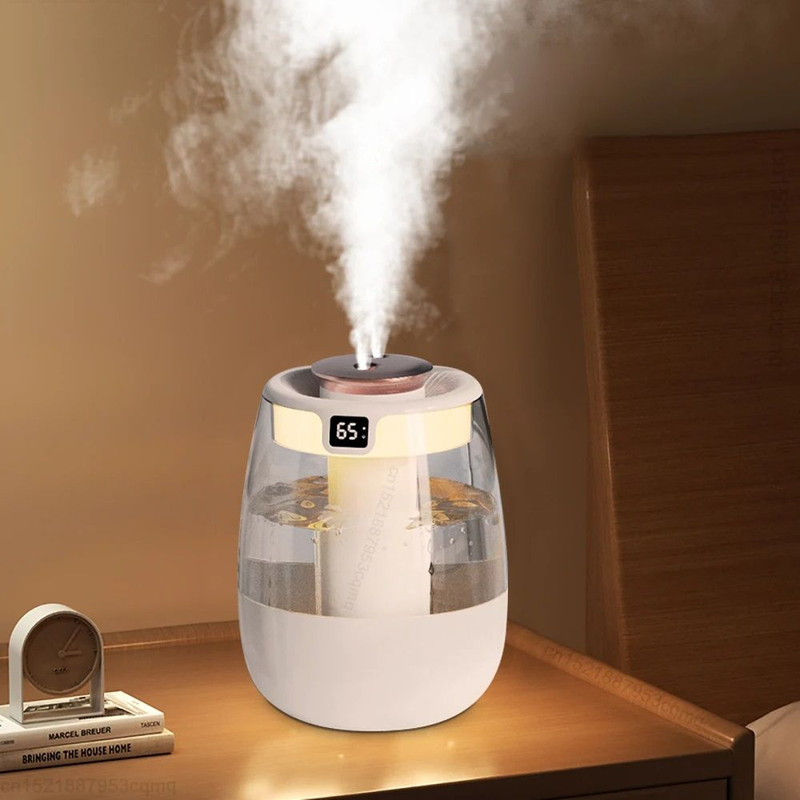 Double Spray Air Humidifier 1300ML Essential Oil Diffuser With Soothing Light For Bedroom Workspa 0