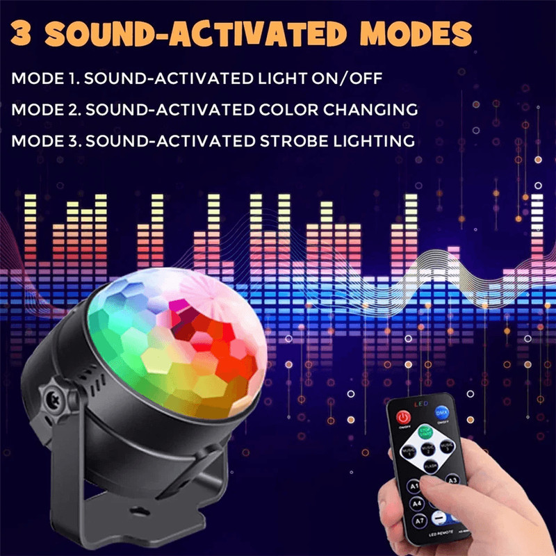 Disco Party Lights Strobe LED DJ Ball Bulb Sound Activated Dance Lamp For Party Home Decor 1