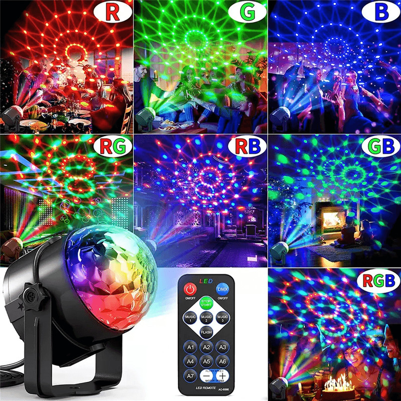Disco Party Lights Strobe LED DJ Ball Bulb Sound Activated Dance Lamp For Party Home Decor 2