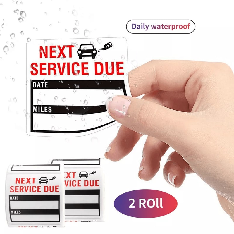 Oil Change Service Reminder Stickers Window Lite Label Pack 0