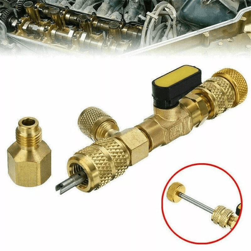 HVAC Tool AC Schrader Valve Core Remover Installer Dual Size SAE Port Brass Tool For Refrigerant Ac 6