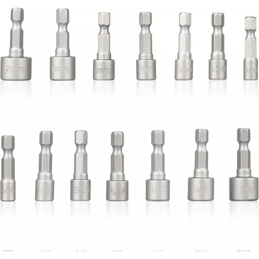 Quick Change Power Nut Driver Bit Set Impact Hex Shank For Drill Driver And Electric Screwdriver Us 8