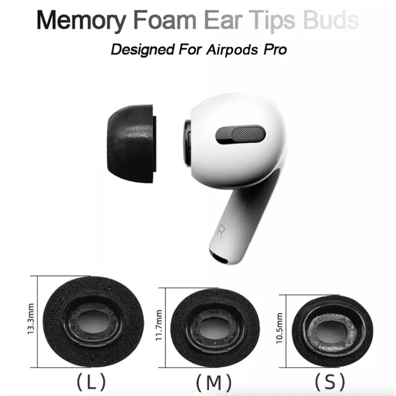 Replacement Ear Tips For Apple AirPods Pro Memory Foam Tips For Airpod Pro Comfortable NoiseIsolati 2