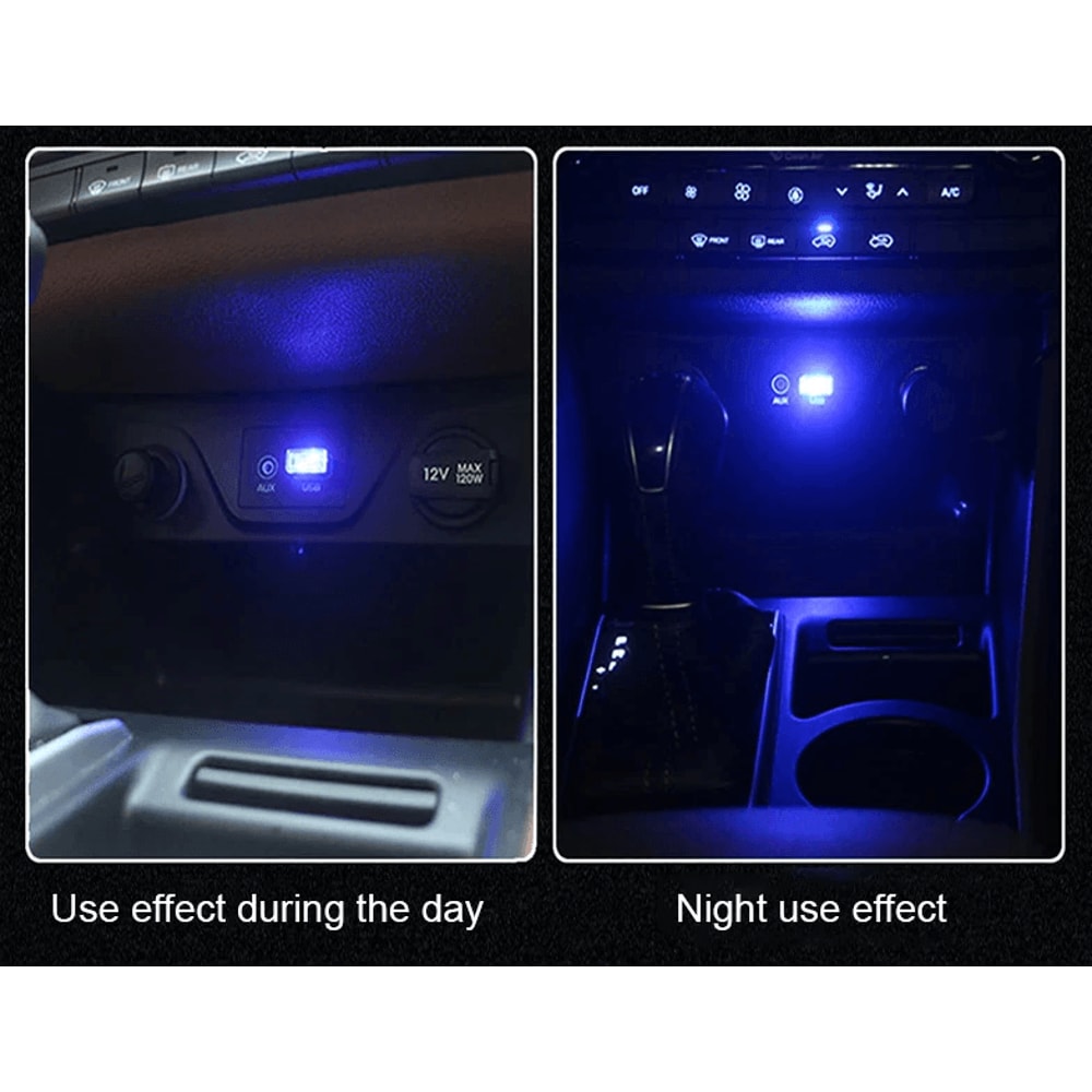 Mini Blue LED USB Car Interior Light Set Ambient Neon Atmosphere Lamps For Cars Laptops And Bedroom 2