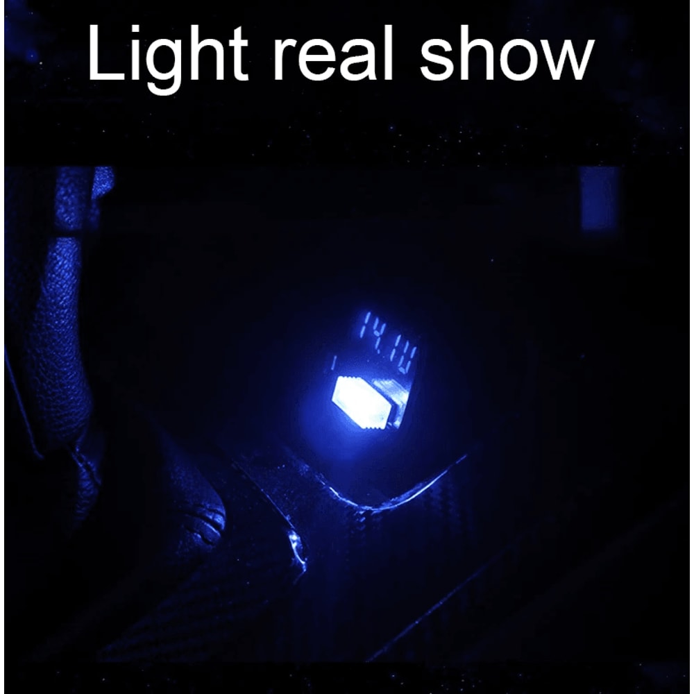 Mini Blue LED USB Car Interior Light Set Ambient Neon Atmosphere Lamps For Cars Laptops And Bedroom 6