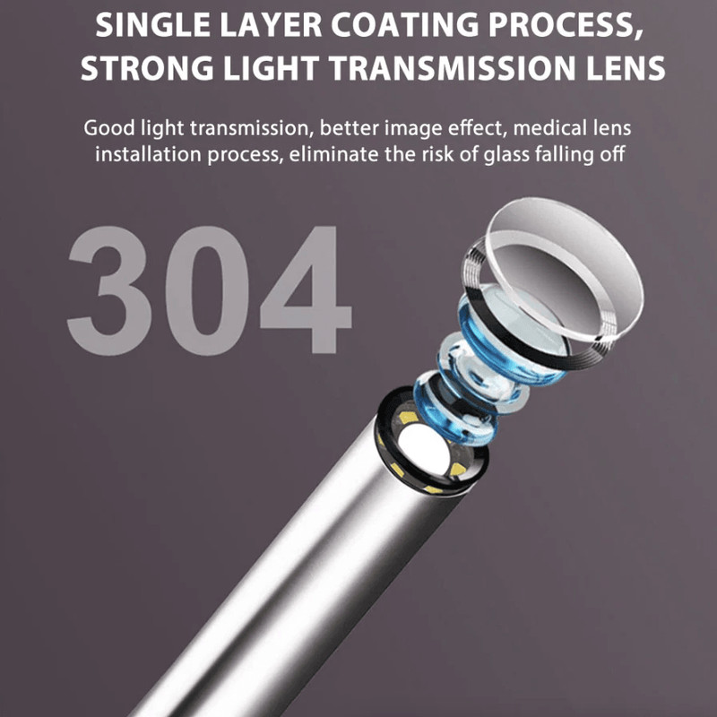 HD LED Ear Endoscope Otoscope Camera Tool Ear Wax Cleaning Camera Cleaner Removal Kit With USB Type 5