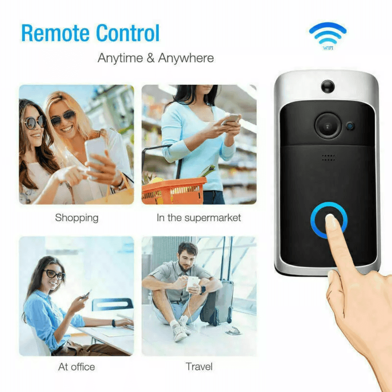 Smart Wireless WiFi Video Doorbell With Intercom Security Camera HD Night Vision Motion Detection 10