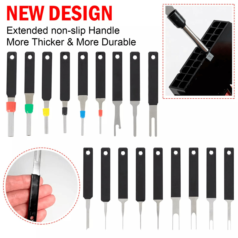 18Pcs Heavy Duty Car Terminal Removal Kit  Thick Wire Connector Pin Release Tool Set For Automotive 6