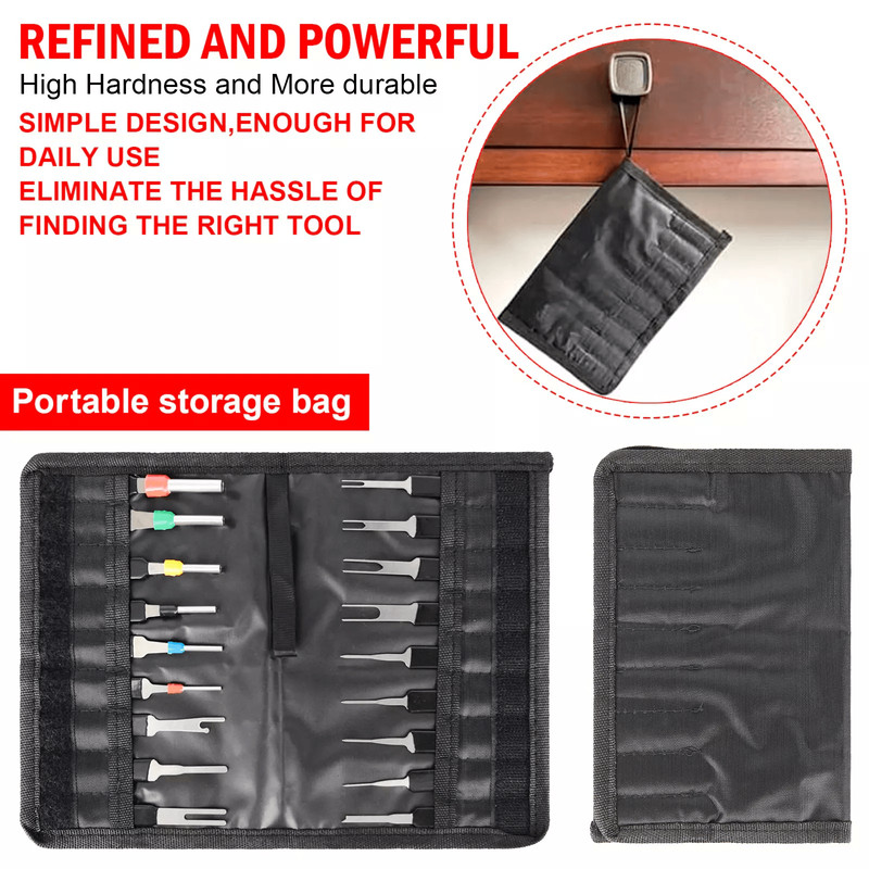 18Pcs Heavy Duty Car Terminal Removal Kit  Thick Wire Connector Pin Release Tool Set For Automotive 8