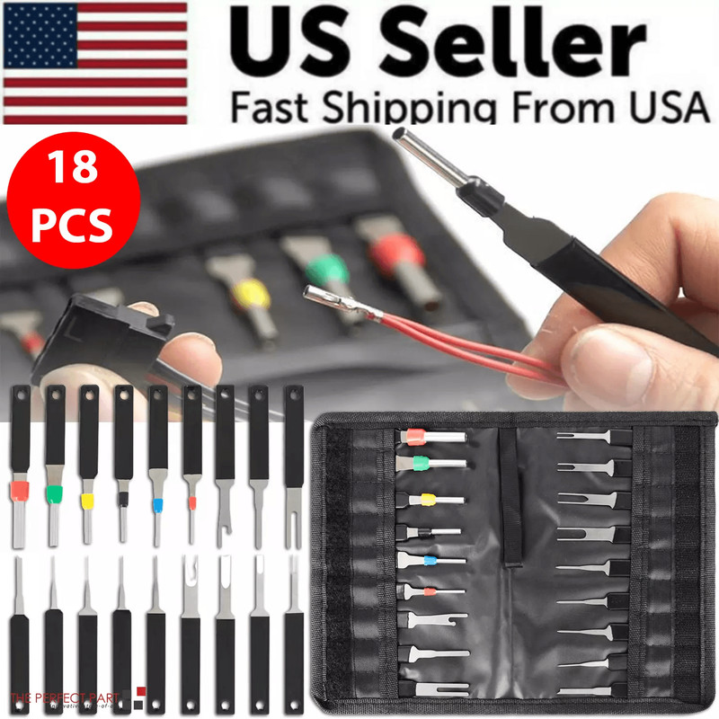 18Pcs Heavy Duty Car Terminal Removal Kit  Thick Wire Connector Pin Release Tool Set For Automotive 0