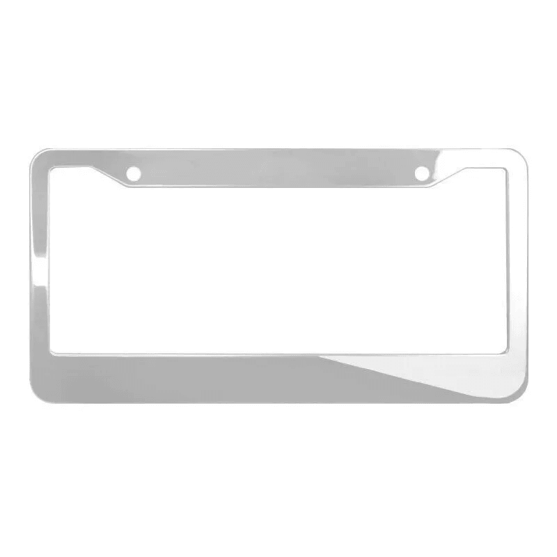 2PCS Chrome Stainless Steel License Plate Frame Set RustProof Metal Tag Covers With Screw Caps For 4