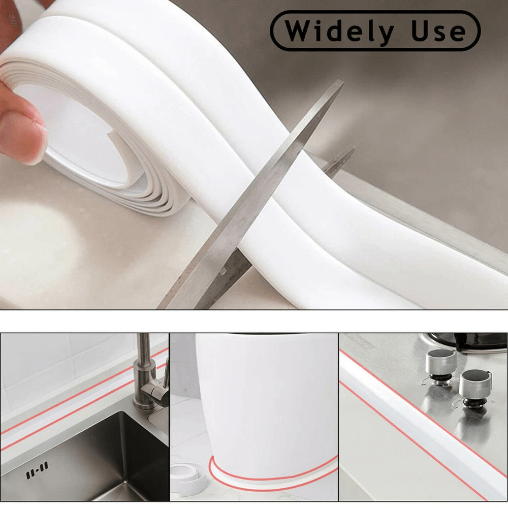 PVC Self Adhesive Caulk Sealing Strip Tape For Kitchen Wall Sink Toilet Waterproof Flexible Trim Fo 8