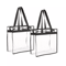 2x Clear PVC Tote Bag Women Large Transparent Handbag Zip Purse Stadium Security 7