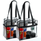 2x Clear PVC Tote Bag Women Large Transparent Handbag Zip Purse Stadium Security 0