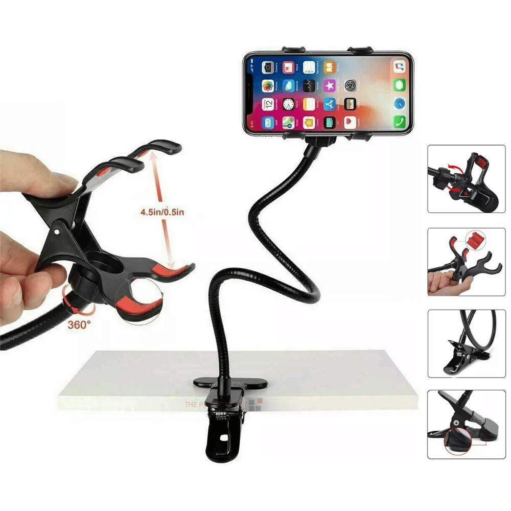 Flexible Gooseneck Mobile Phone Holder Universal Lazy Bed Desk Table Clip Mount Stand For Smartphon 0