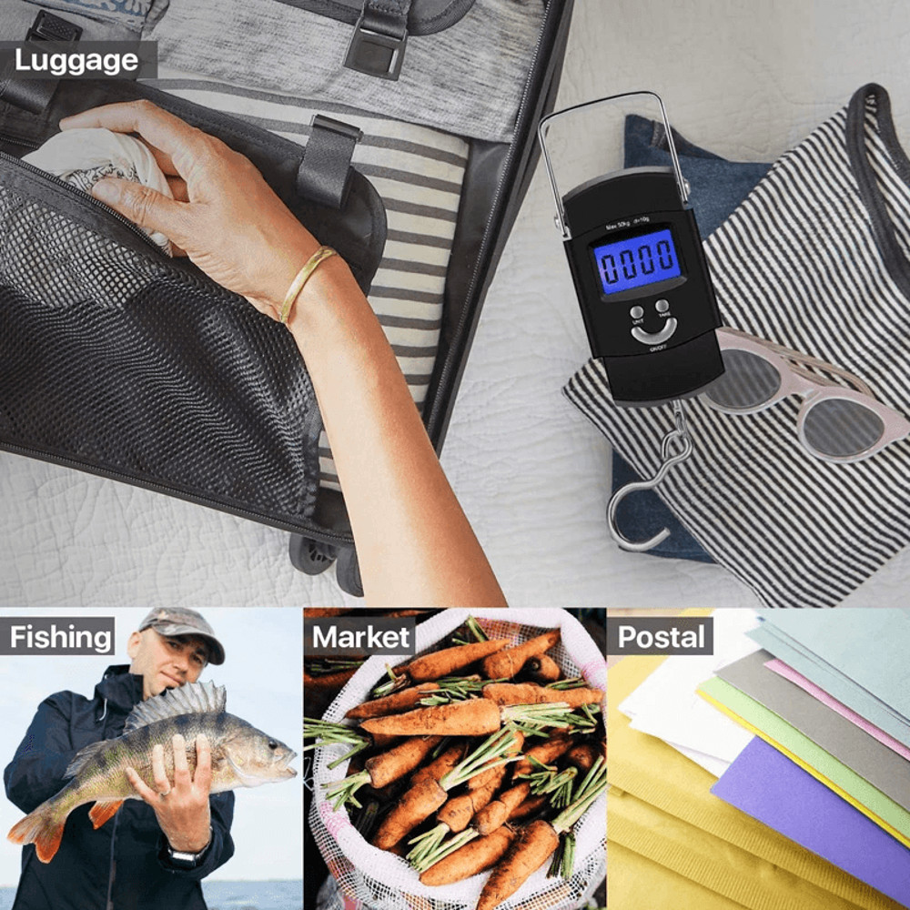 Portable Fish Scale Travel LCD Digital Hanging Luggage Scale 50kg Electronic Weight Hook For Fishin 2