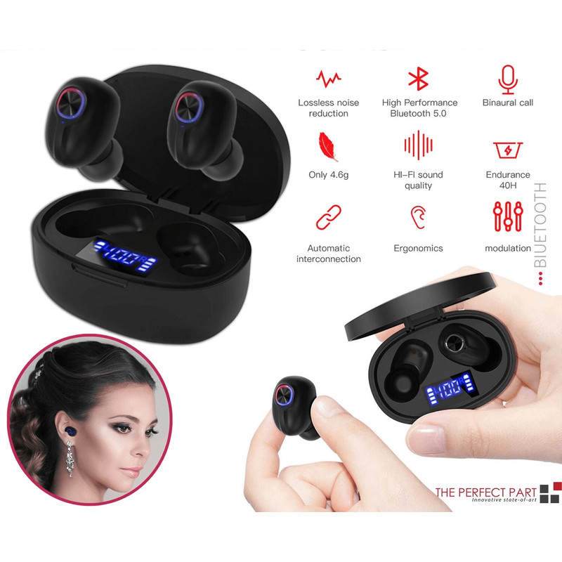 Wireless TWS Bluetooth Earbuds With Noise Cancelling Mic Waterproof Stereo Headphones Smart LCD Dis 0