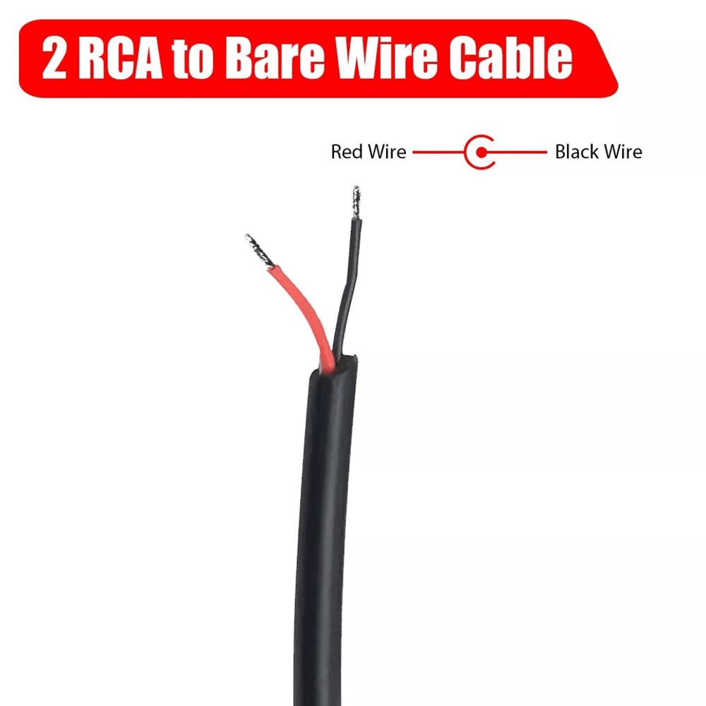 10 FT RCA Male To Bare Wire Cable Cord Audio Subwoofer Speaker Repair Cable For HDTV Stereo AV Syst 5