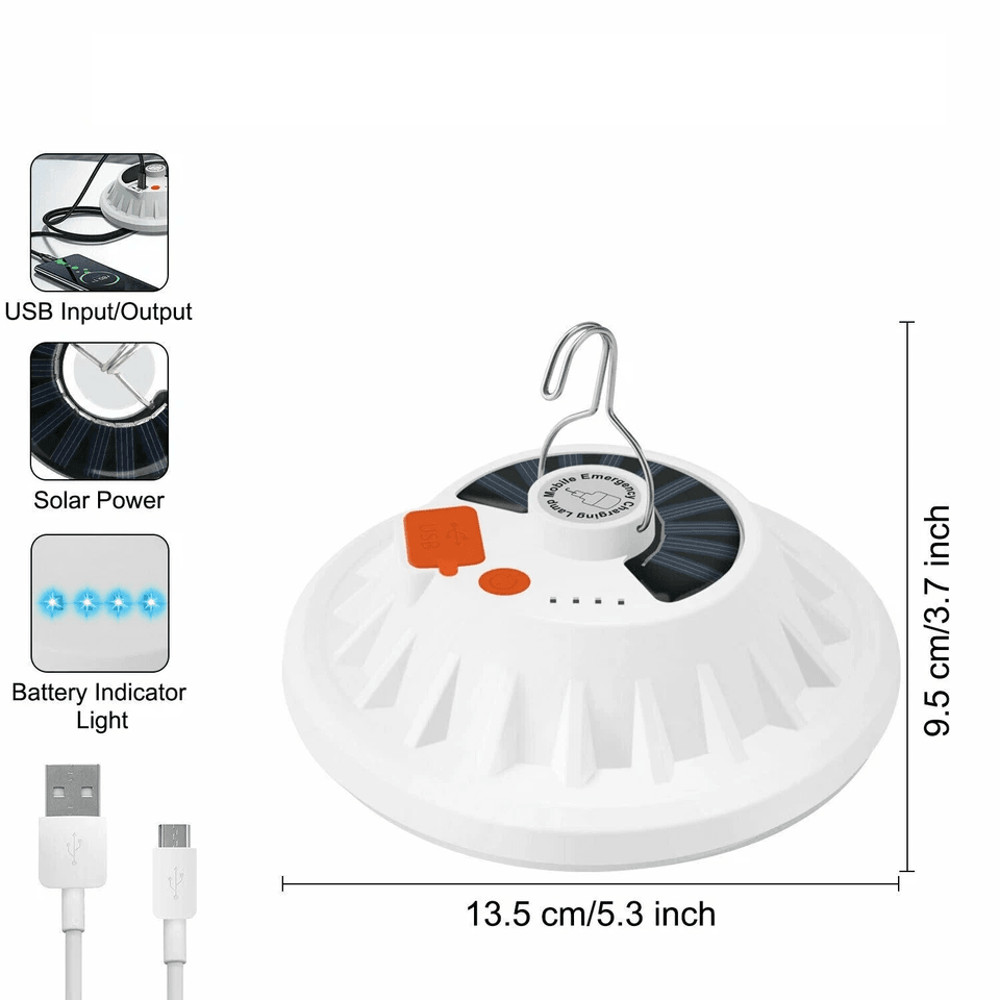 Rechargeable LED Outdoor Camping Tent Light USB  Solar Powered Lantern Lamp For Hiking Emergency An 10