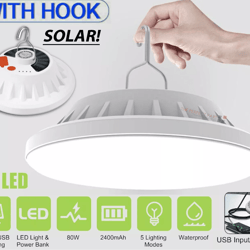 rechargeable led outdoor camping tent light, usb & solar powered lantern lamp for hiking, emergency, and survival gear