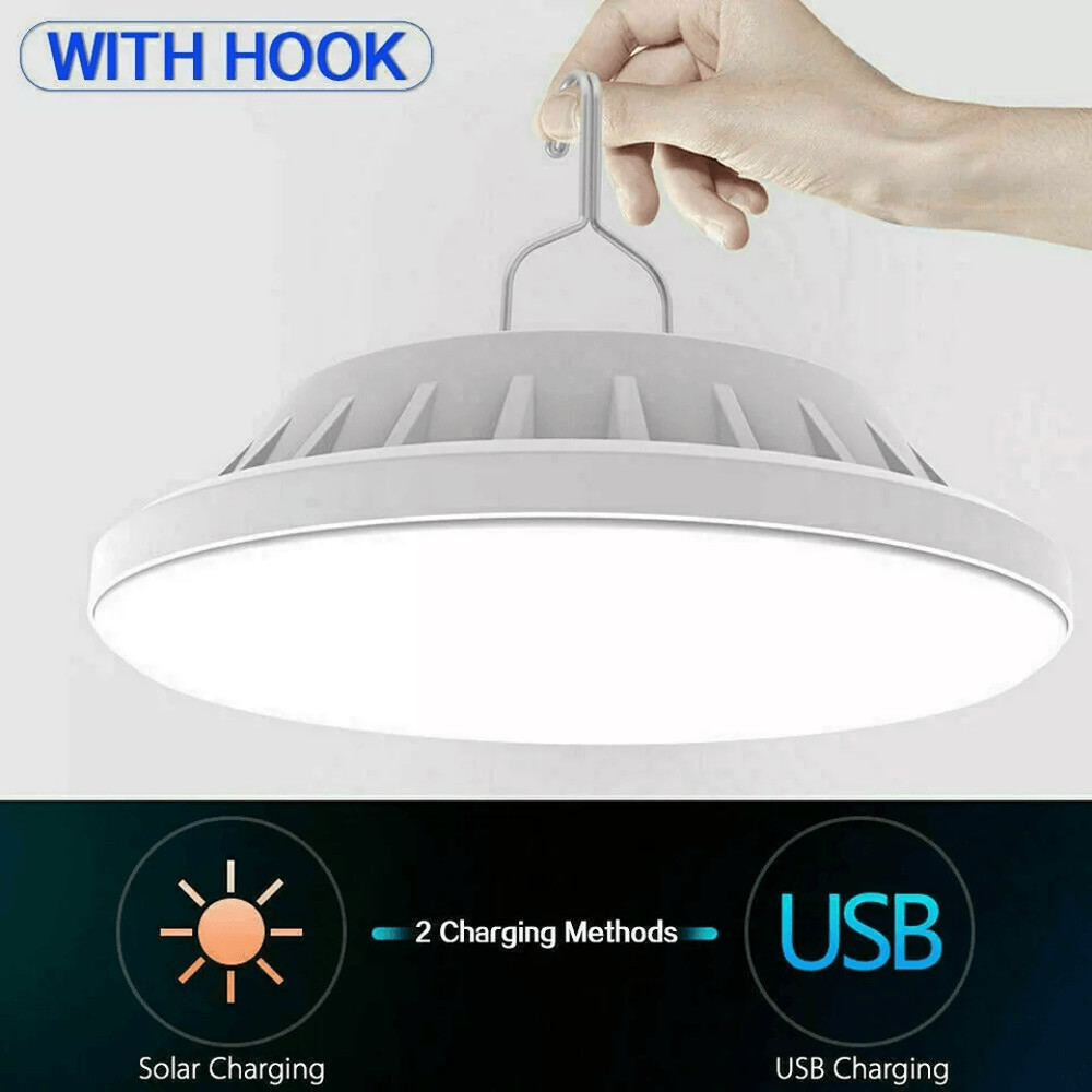 Rechargeable LED Outdoor Camping Tent Light USB  Solar Powered Lantern Lamp For Hiking Emergency An 9
