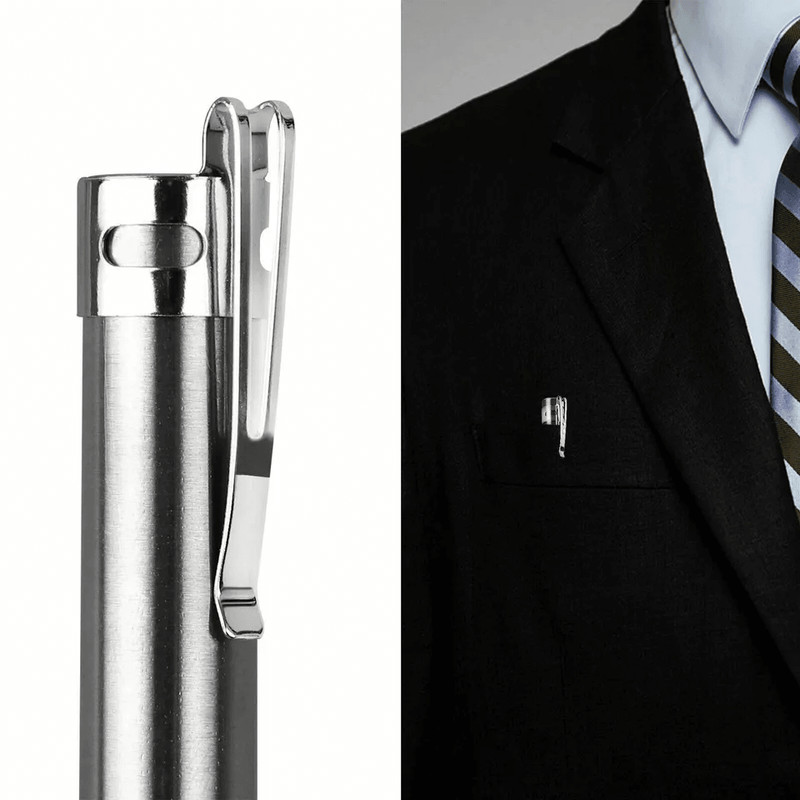 Stainless Steel Torch Pen Light USB Rechargeable LED Mini Tactical Flashlight For Emergency Inspect 1