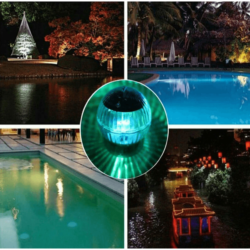 Rotating RGB Outdoor Solar LED Floating Light Waterproof Garden Pond Pool Lamp For Night Lighting 5