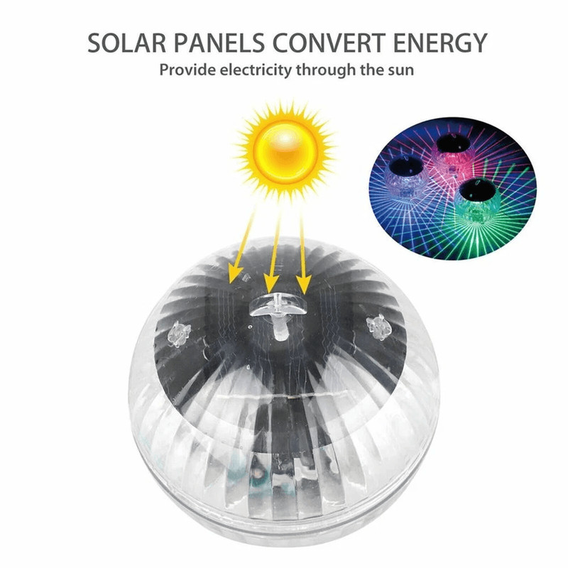 Rotating RGB Outdoor Solar LED Floating Light Waterproof Garden Pond Pool Lamp For Night Lighting 13