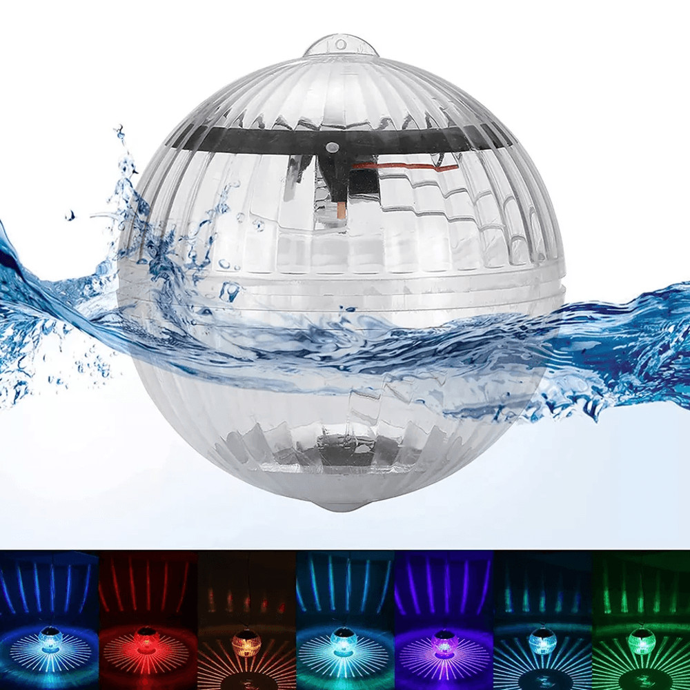 Rotating RGB Outdoor Solar LED Floating Light Waterproof Garden Pond Pool Lamp For Night Lighting 8