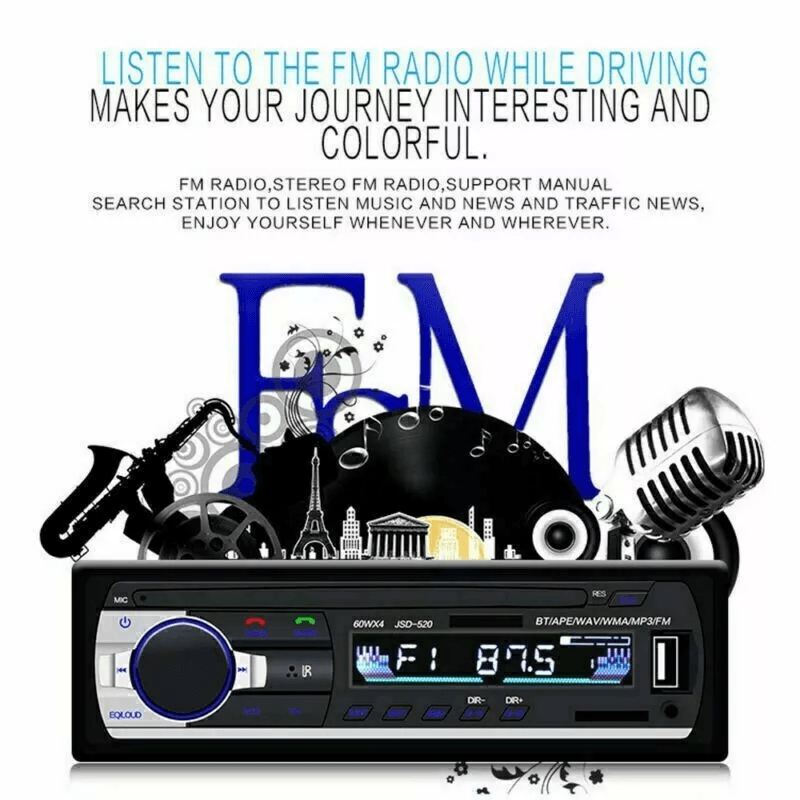 Bluetooth Car Stereo Audio InDash FM Radio MP3 Player Receiver With USB SD AUX Input HandsFree Call 5