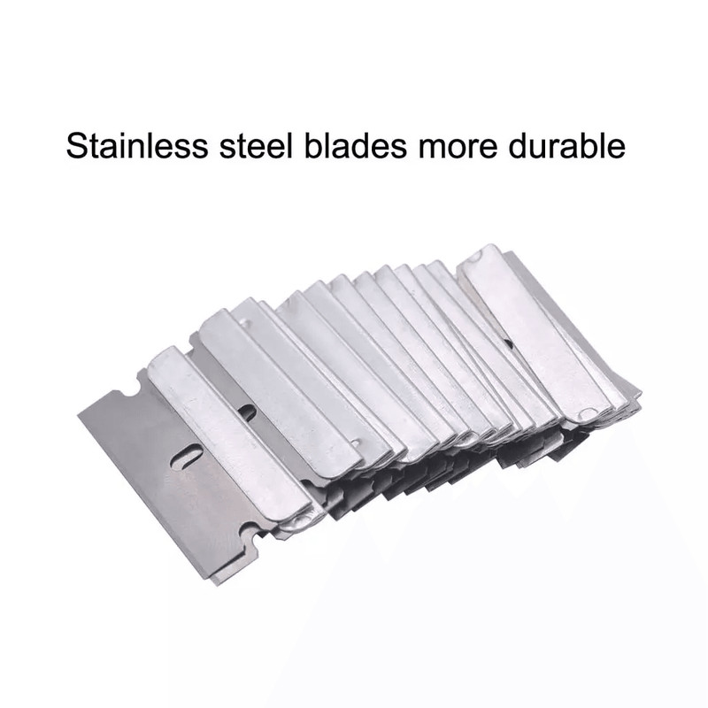 100 PCS Razor Blades Single Edge Extra Sharp High Carbon Steel Safety Scraper Blades For Box Cutter 7