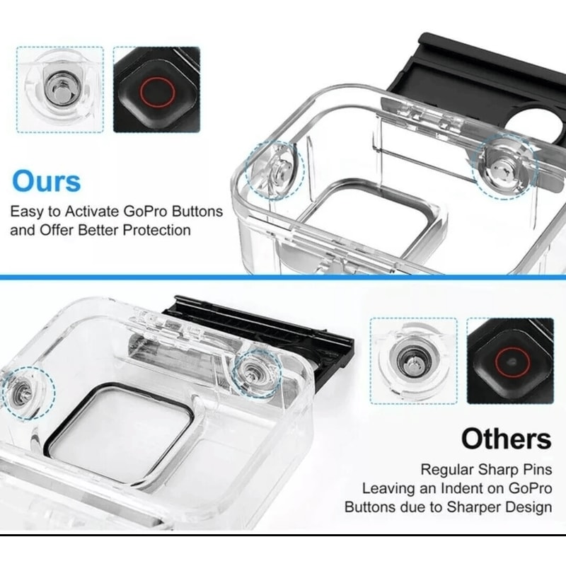 For GoPro Hero 11 10 9 Black Waterproof Housing Case 60M Diving Protective Underwater Shell Cover M 6