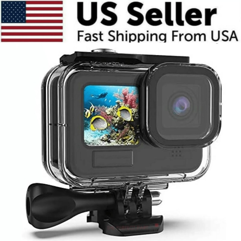 For GoPro Hero 11 10 9 Black Waterproof Housing Case 60M Diving Protective Underwater Shell Cover M 0