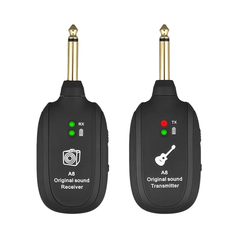 UHF Guitar Wireless System Transmitter And Receiver With Builtin Rechargeable Battery Long Range Pr 8