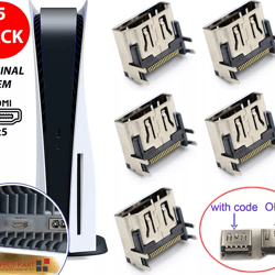 oem hdmi port connector socket replacement for sony playstation 5 ps5 console, durable oem hdmi jack repair kit