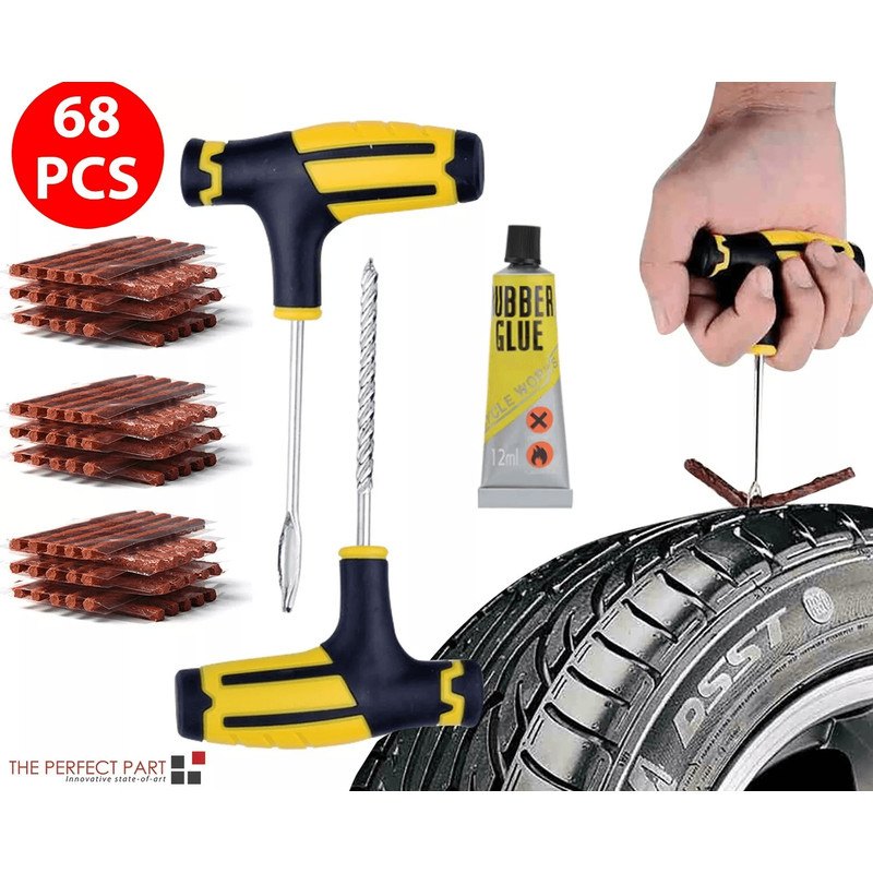 Tire Repair Kit Heavy Duty DIY Flat Tire Plug Patch Set For Car Truck Motorcycle SUV ATV  Home Gara 0